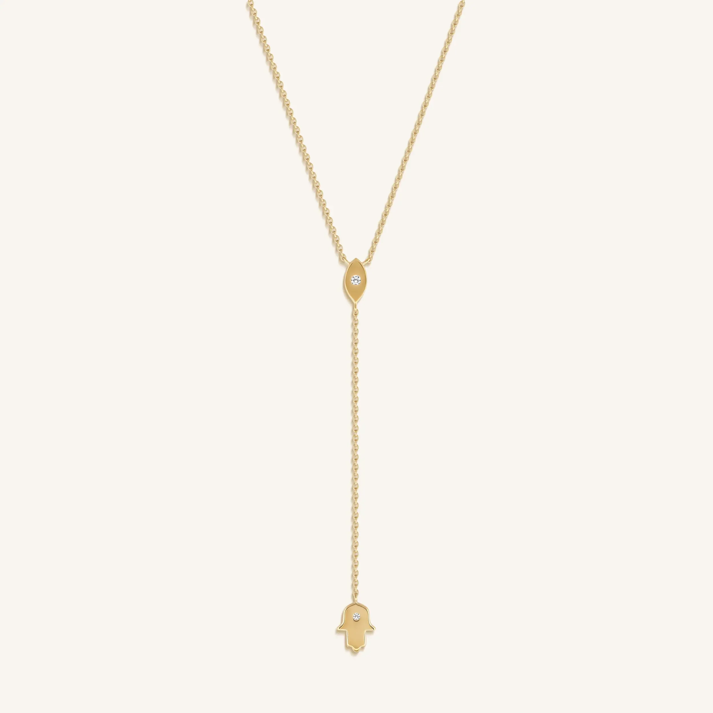 Gracious Guardian Gold Evil Eye & Hamsa Necklace