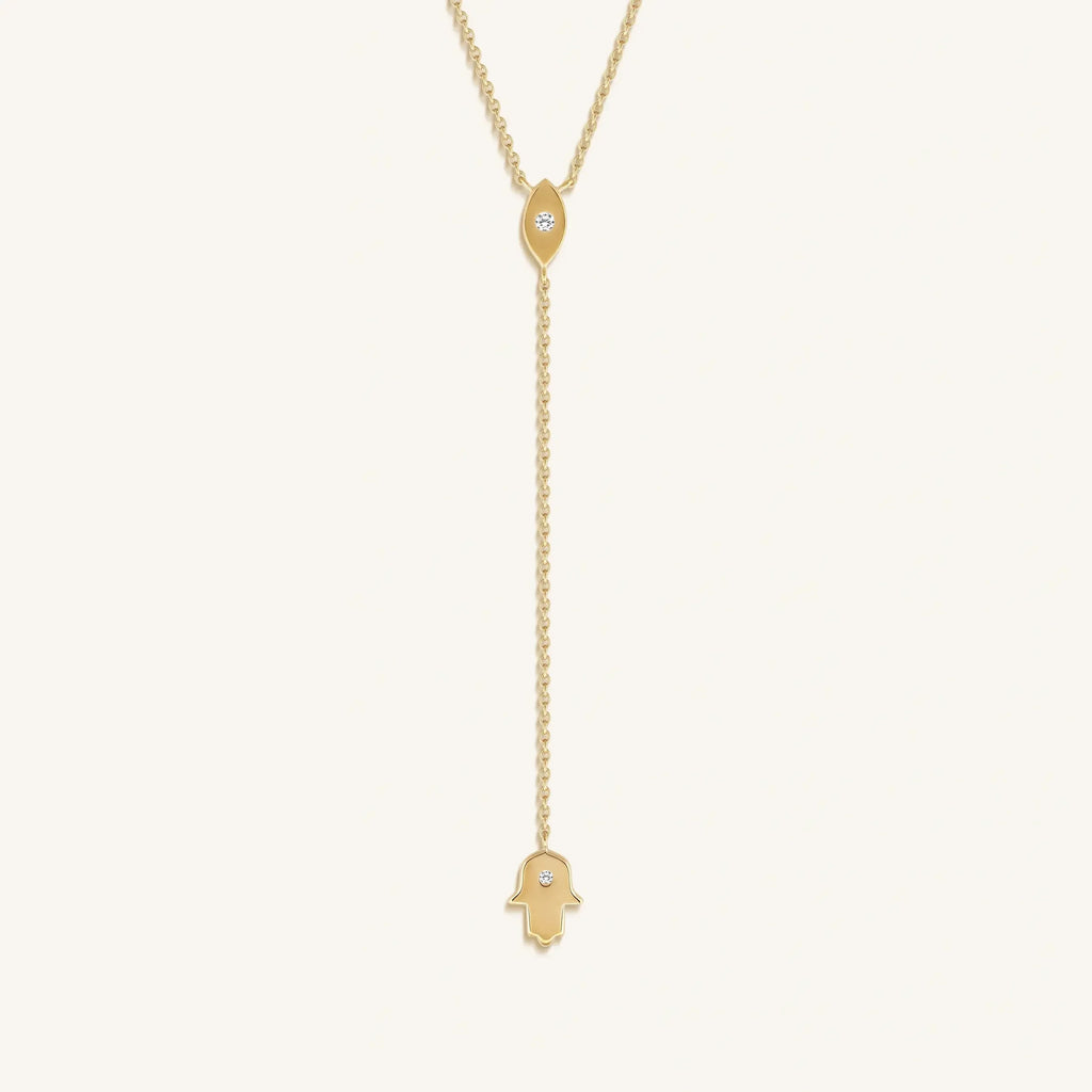 Gracious Guardian Gold Evil Eye & Hamsa Necklace