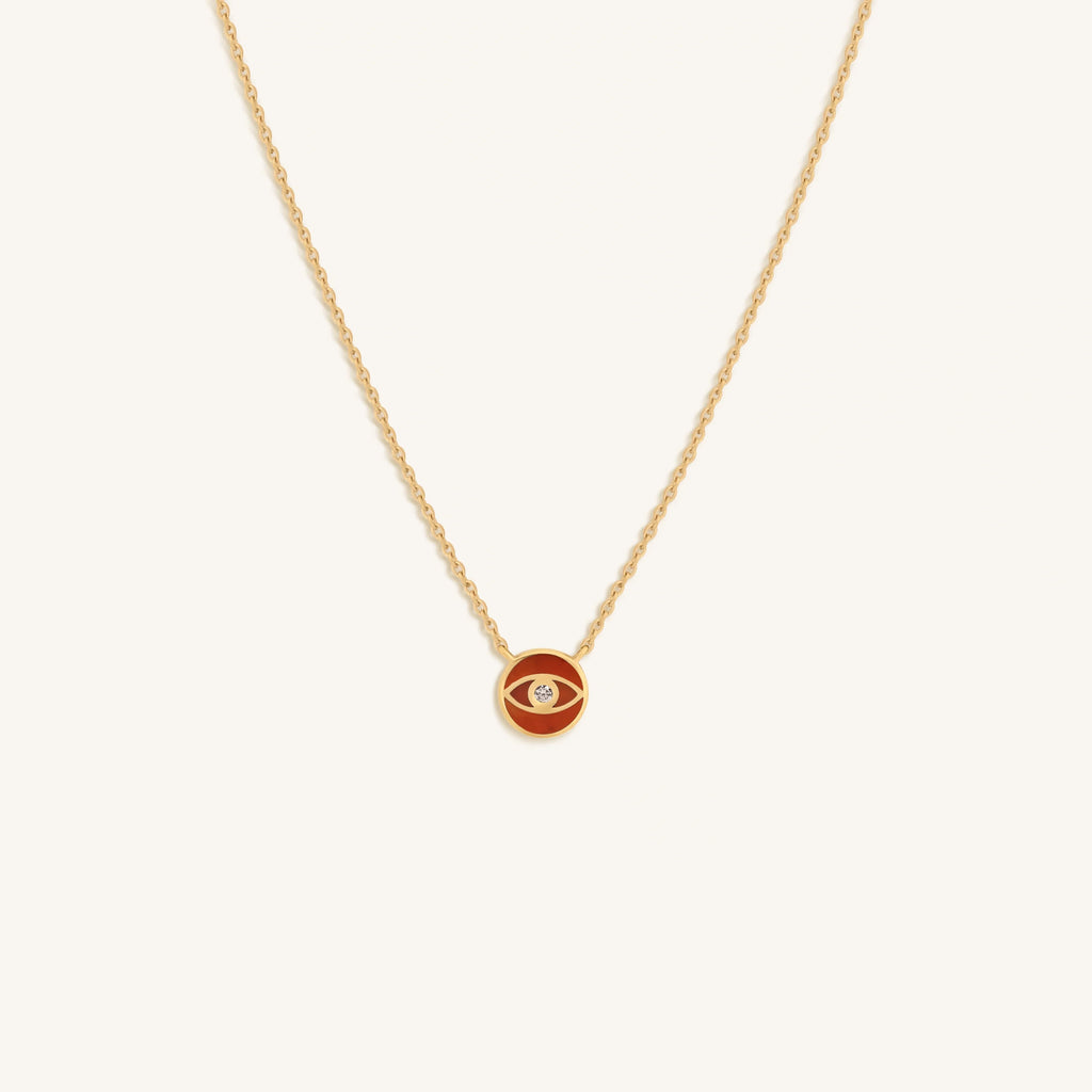 Eloquent Heart Carnelian Evil Eye Necklace