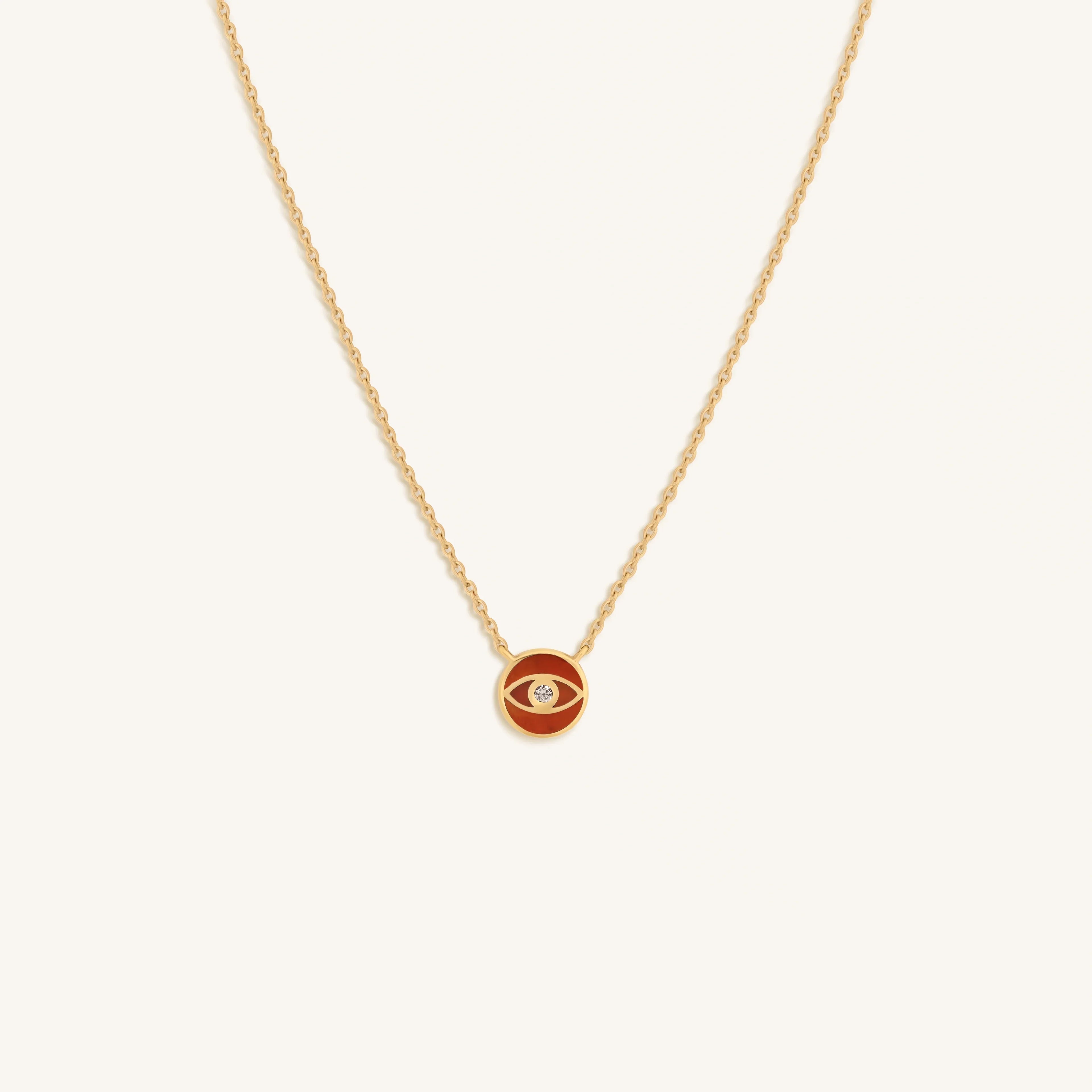 Eloquent Heart Carnelian Evil Eye Necklace
