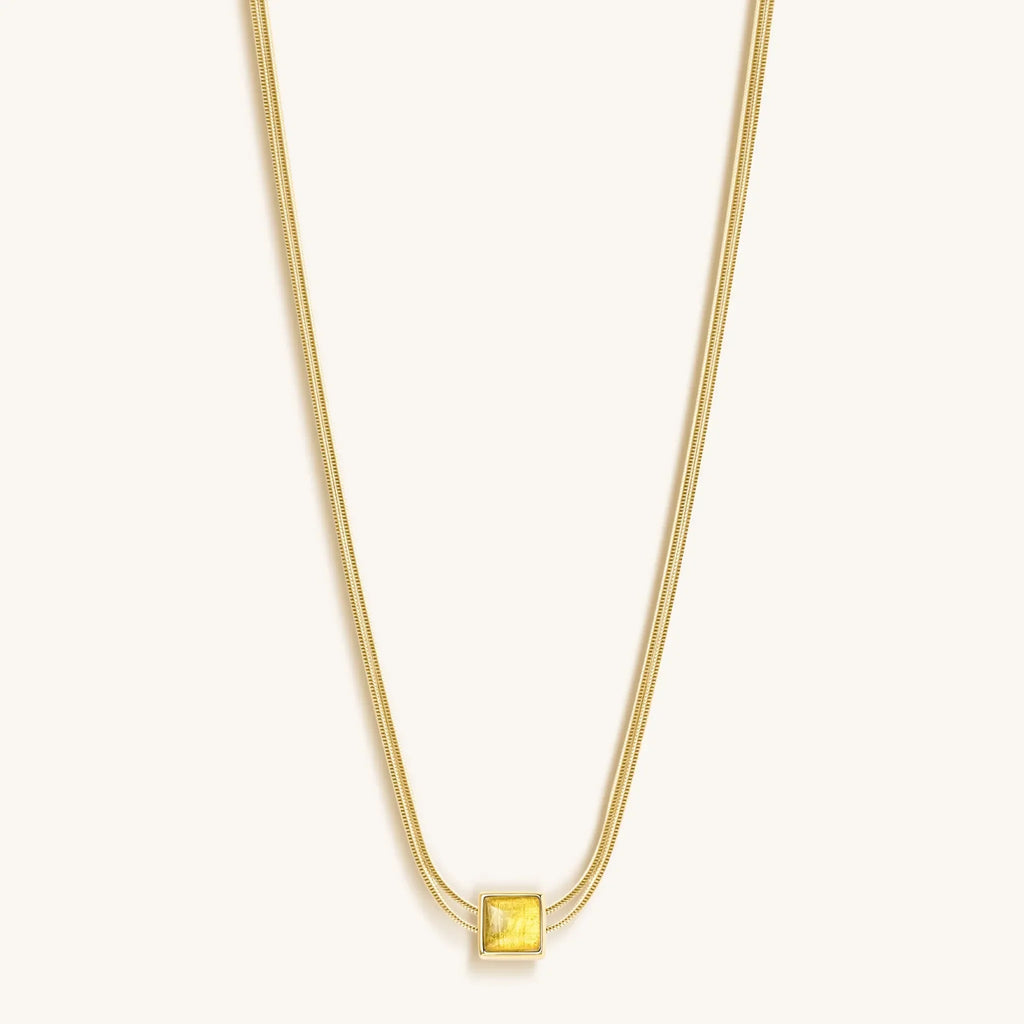 Awaken & Shine - Citrine Evil Eye November Birthstone Necklace