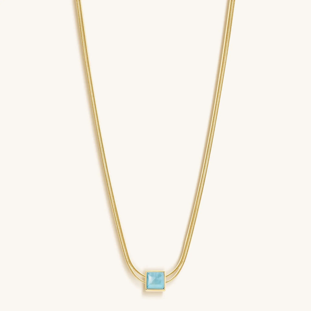Nurture & Thrive - Aquamarine Evil Eye March Birthstone Necklace