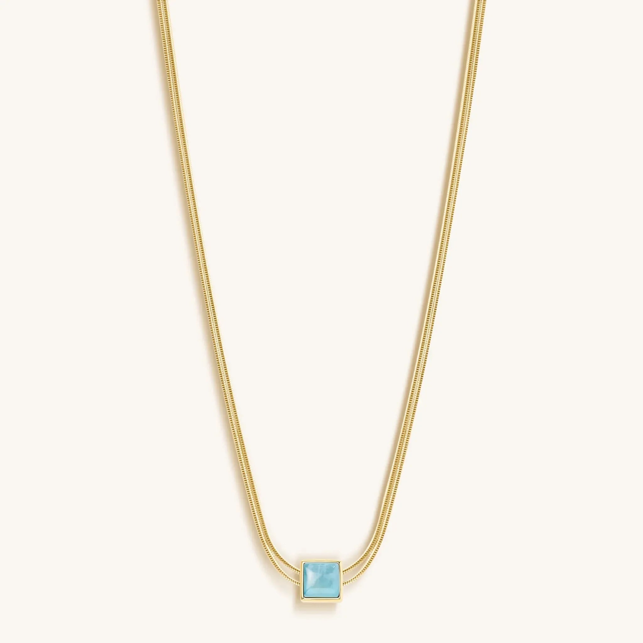 Nurture & Thrive - Aquamarine Evil Eye March Birthstone Necklace