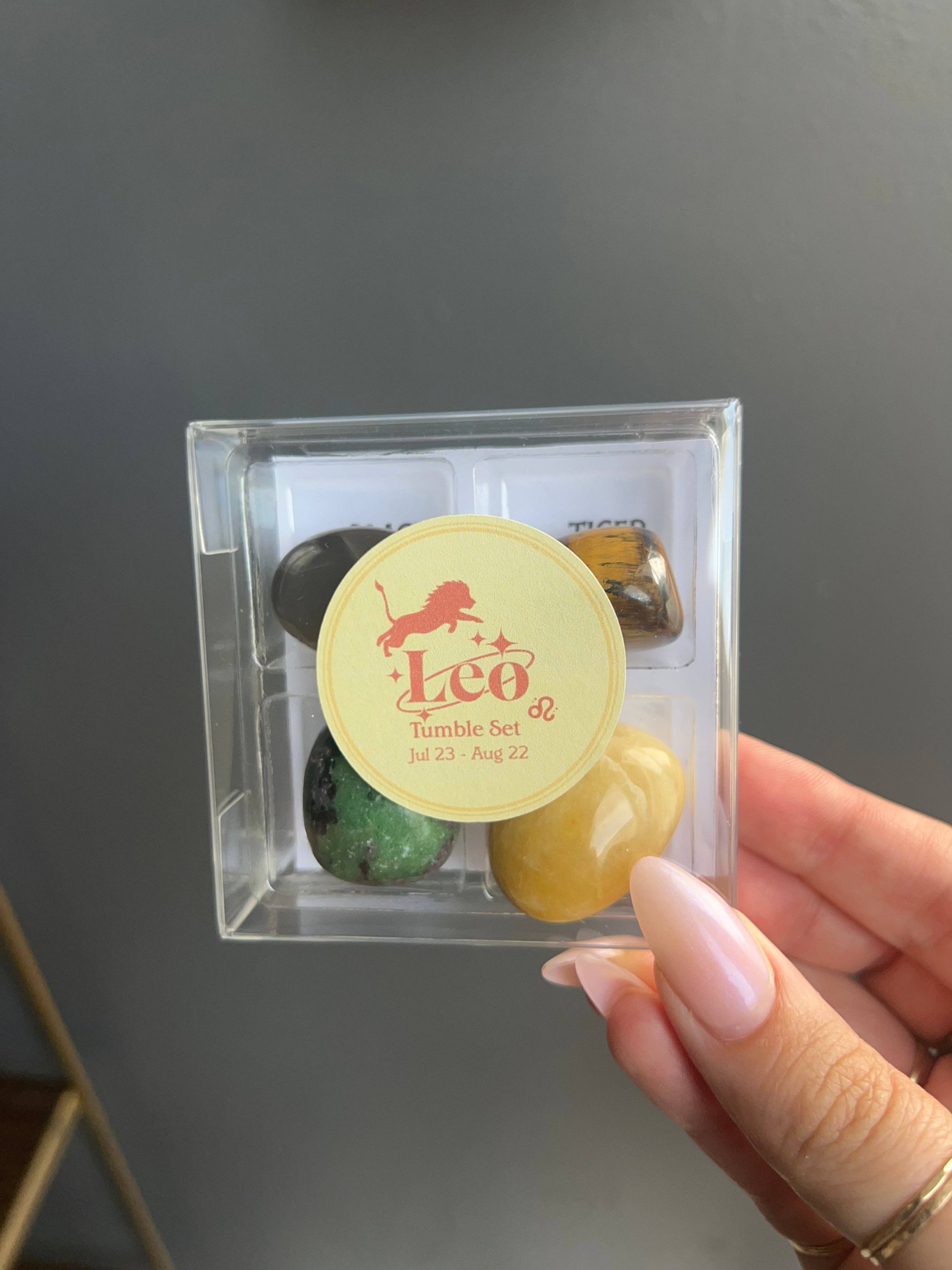 Leo Zodiac Tumbled Crystal Set - Confidence & Leadership