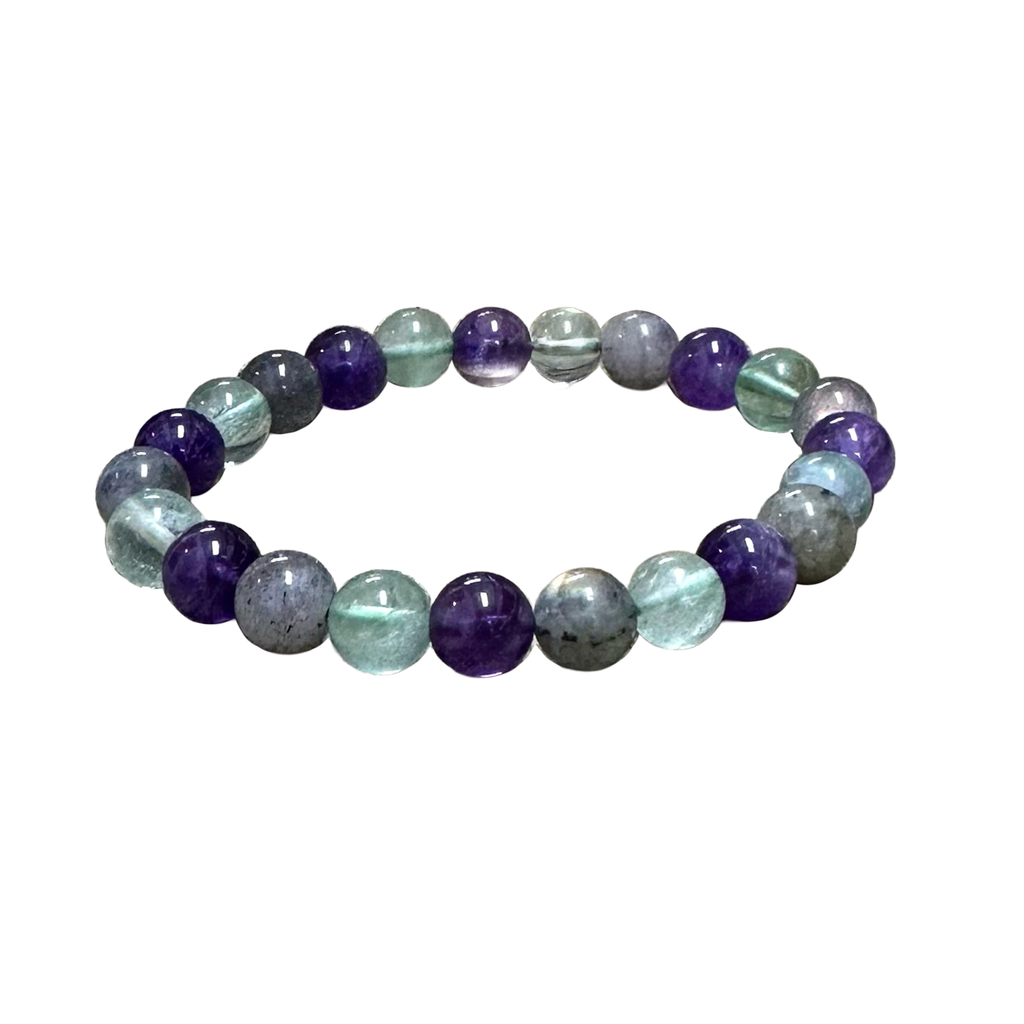 8mm Crown Chakra 7.5” Crystal Stretch Bracelet