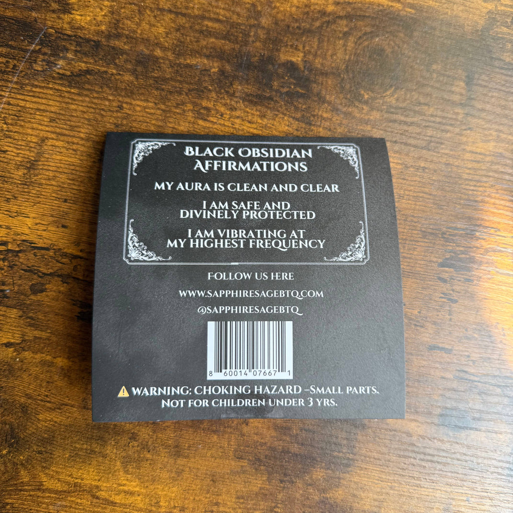 Crystal Bookmark – Black Obsidian