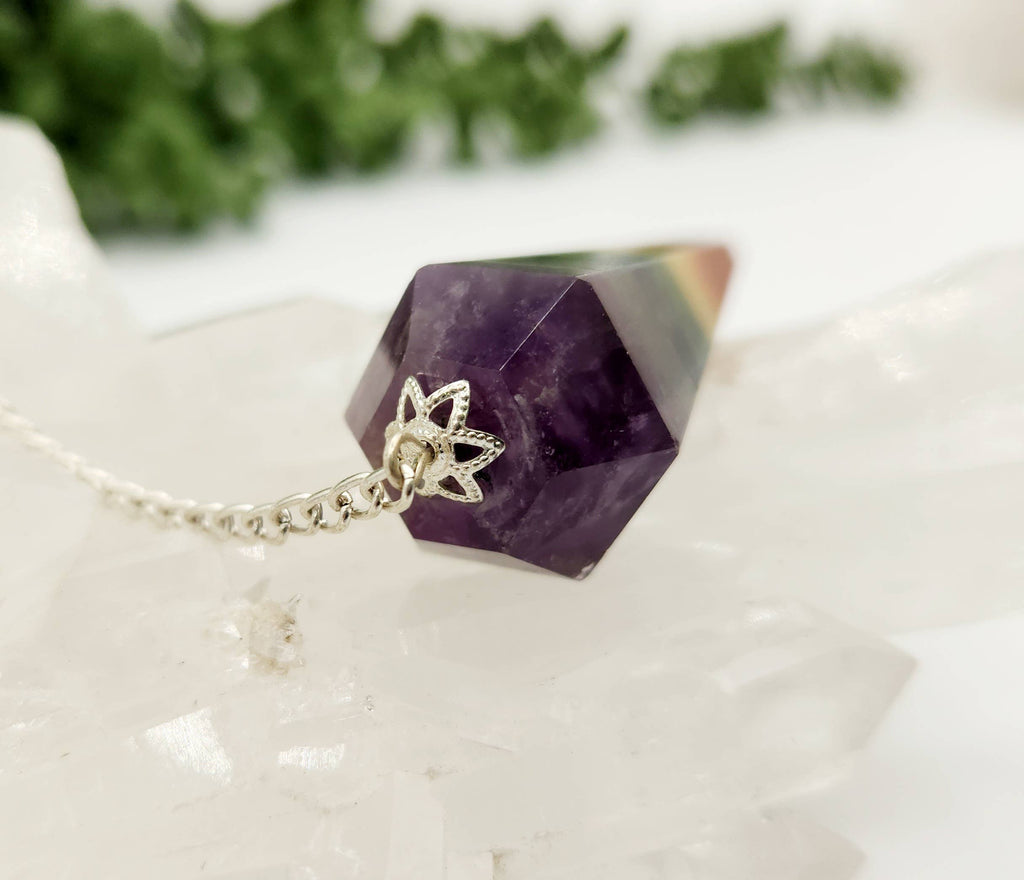Seven Chakra Pendulum w/Silver Color Chain