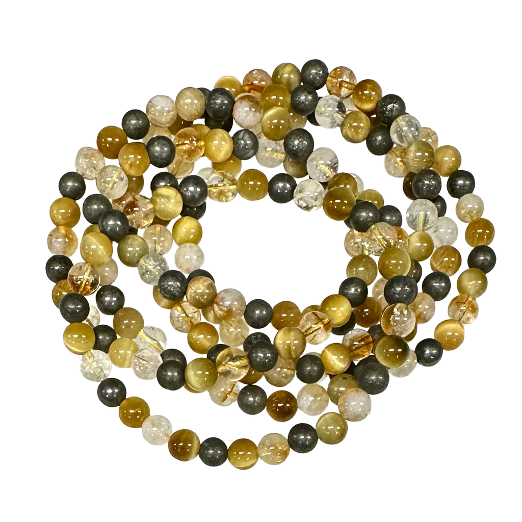 6mm Solar Plexus Chakra 7.5” Crystal Stretch Bracelet