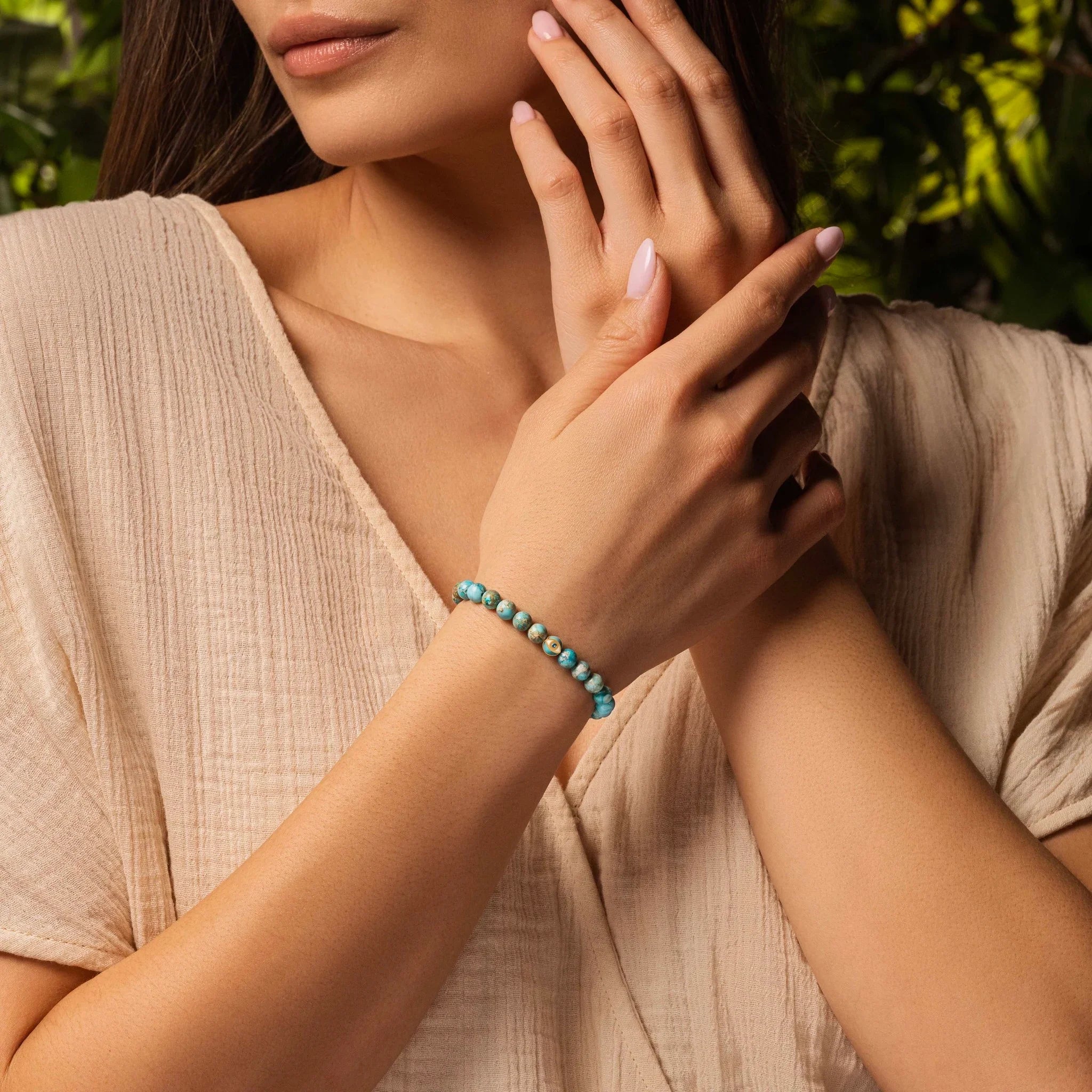 Divine Healing - Turquoise December Birthstone Evil Eye Bracelet