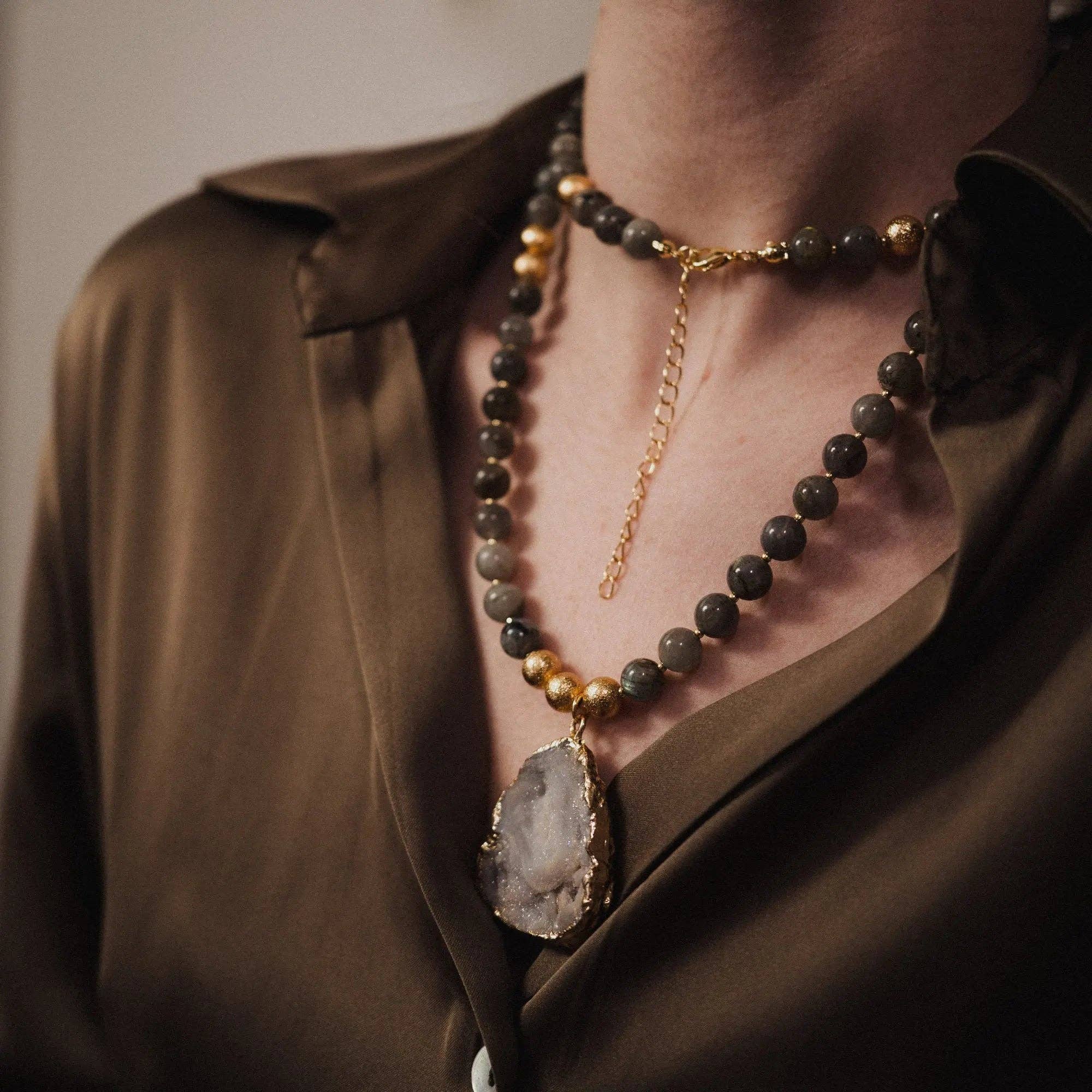 Labradorite necklace, bohemian necklace