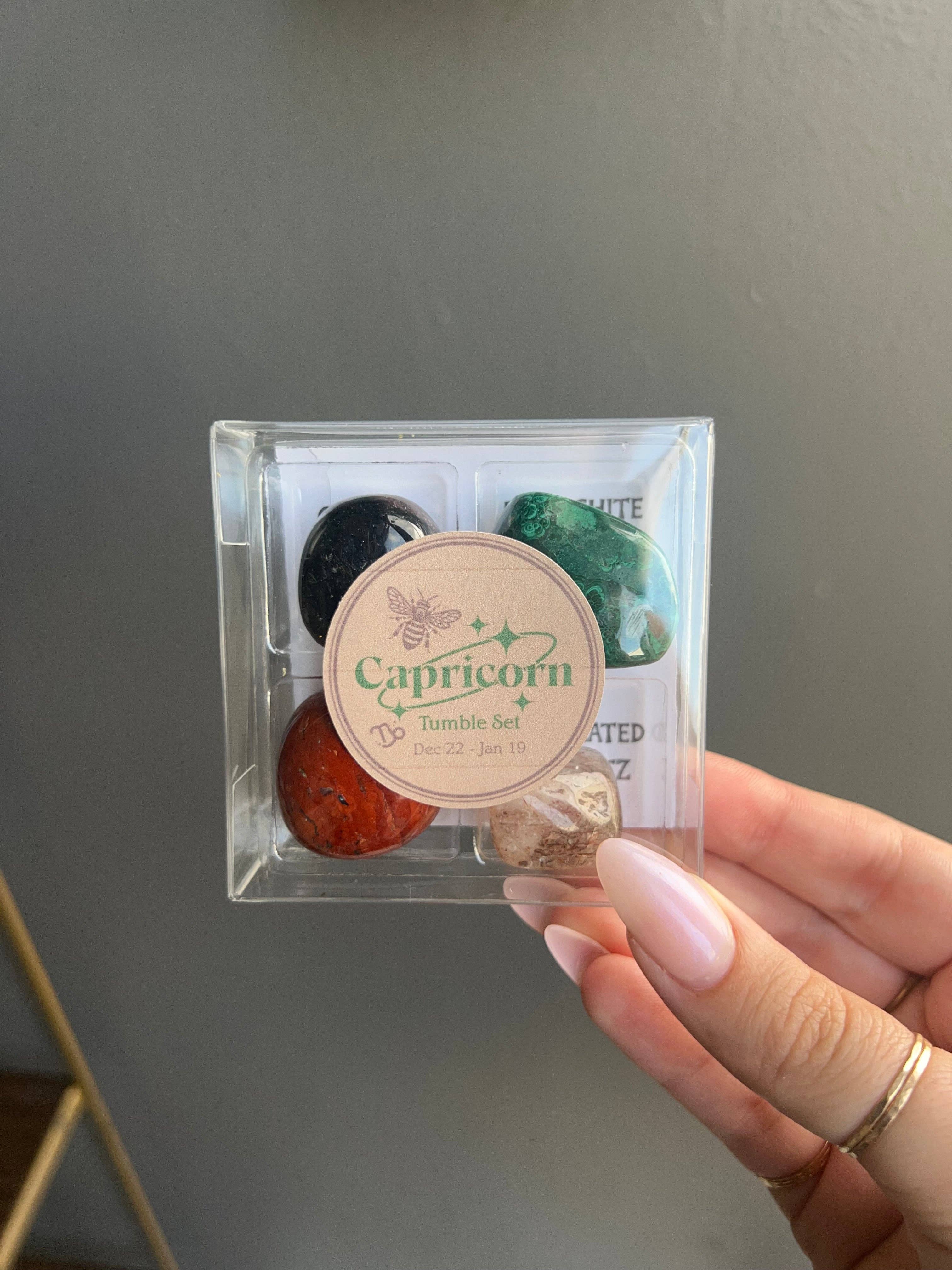 Capricorn Zodiac Tumbled Crystal Set - Ambition & Stability