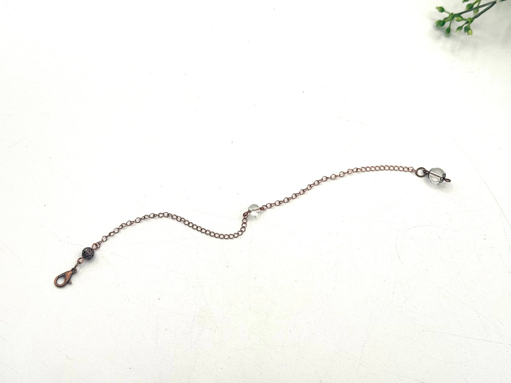 Black Obsidian Gemstone Chips with Copper in Resin Pendulum